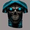 Men's Skeleton T Shirts 3d Print Skull O-Neck T Shirt, Halloween Oversized T-Shirt Short-Sleeve Tee Sportswear Men's Clothing Top