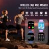 1.83-Inch Full Touch Silicone Strap Smart Sports Watch, Unisex Fitness Outdoor Pedometer, Multiple Watch Faces Available, Wireless Call, Multiple Sports Modes, Remote Camera, Alarm Function, TFT Display, Equipped with 260Mah Battery