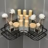 Rust-Resistant Corner Shower Rack - a Wall-Mounted Bathroom Organizer with Multiple Shelves for Shampoo, Conditioner, And Cosmetics, Featuring a Space-Saving Design And a Durable Black End, Suitable for Modern Bathrooms