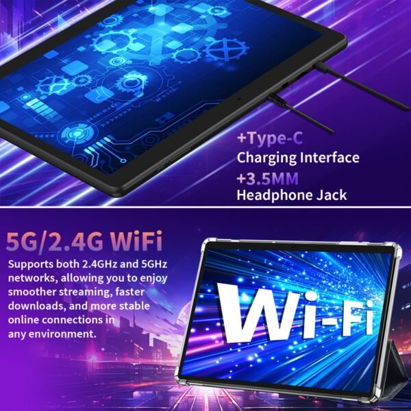 26GB (6+20) RAM And 128GB ROM New Tablet PC, 1TB SD Expansion, 1280X800 HD IPS, GMS, Wi-Fi Connectivity, 10.1-Inch Android 15 Tablet (No Adapter), Optional: Tablet And Stand Case Or Tablet And Keyboard Set, Perfect for Holiday/Birthday Gifts, 2026