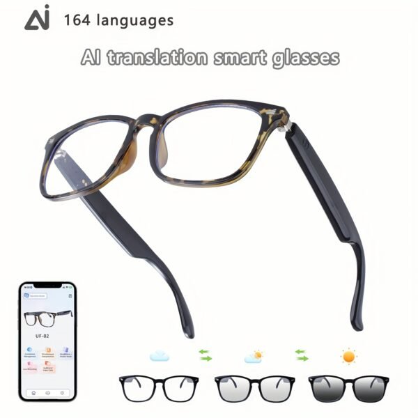 AI Smart Glasses, Smart Glasses With 160 Languages Real Time Translation Support, Chat GPT System, Hvesbsfsy New Multi-functional Audio Glasses For Men And Women, Built-in Microphone And Speaker, HD Voice Calls And HIFI Music Quality