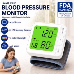 product-fancy-cb1d974c-e094-44fd-a9dd-95e8419c4996 Wrist Blood Pressure Monitor – Automatic Digital BP Monitor with Adjustable Cuff, Large LCD Display, Pulse Rate & Irregular Heartbeat Detection, Portable Home Use Blood Pressure Machine for Seniors and Adults