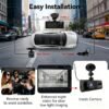 1080P Triple Camera Dash Cam, Car Camera with IR Night Vision, 170° Wide Angle Car DVR Camera, 16GB/32GB TF Card Optional, Loop Recording, G-Sensor | 2-Inch IPS Screen Dual Lens Car Dashboard Video Cam, 24H Parking Mode, Christmas Gift