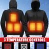 Men'S 5-Zone Heated Hooded Sweatshirt & Suit, Heated Coat, Heated Hoodie, Heated Vest Men, Mens Hoodies, Winter Coats For Men, Winter Gear, Heated Clothes, Heated Sweatshirt, Heating Coat, Winter Camping, Heating Vest, Heated Suit, Heating Clothes