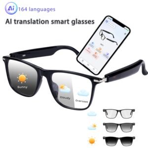 AI Smart Glasses, Smart Glasses With 160 Languages Real Time Translation Support, Chat GPT System, Hvesbsfsy New Multi-functional Audio Glasses For Men And Women, Built-in Microphone And Speaker, HD Voice Calls And HIFI Music Quality