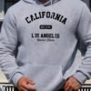 Men'S New Fashion United States Los Angeles California EST.1776 Letter Print Casual Sweatshirt Trendy Drawstring Hoodie Fall Winter Top Comfortable Versatile Long Sleeve Hooded Sweater