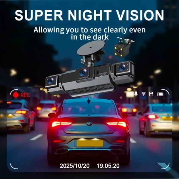 [FOXGOD] High-quality Vehicle Black Box with 5G Wifi, 4 Cahnnels& 2 Cahnnels FHD 1080P Dash Cam, 8 IR Lights, WDR, Car Driving Recorder with Multi-functional Rear Camera, Parking Monitor, G-sensor, Loop Recording, No Card/32g Card Optional