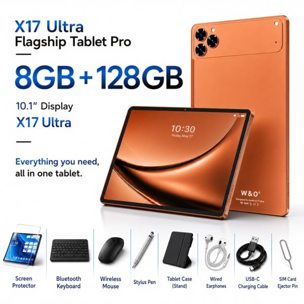 Android 15 Tablet Super Value Bundle, Includes Keyboard And Protective Case, 8GB+128GB Large Storage, 10.1-Inch FHD Screen, Supports 5G Dual SIM Dual Standby And Wi-Fi 6, Student Preferred, Multiple Colors Optional, Student Tablet, Tablet, Pad