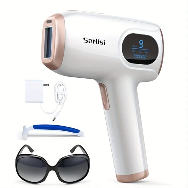 Sarlisi IPL Hair Removal For Women And Men, IPL Device Hair Removal For Nearly Painless & Long-Lasting Results, 9 Modes & Auto Flashing For Fast Full Body Hair Removal From Home