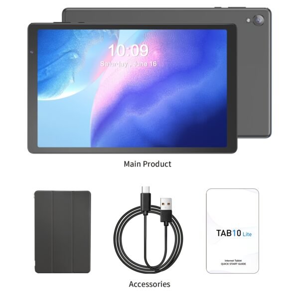 PRITOM 10.1-inch Android 14 Tablet, 4GB + 2GB+2GB Expandable RAM, 32GB ROM, 6000mAh, Quad-Core Processor, 10-inch Tablet, Android Tablet with HD IPS Screen, Camera, Wi-Fi, Tablet