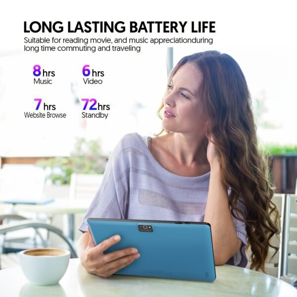 Android 13 2-in-1 Tablet with Keyboard, 4 Core Processor, 10.1 Inch, 7(3+4)GB RAM+64GB ROM, 1TB Expandable Storage, 6000mAh Battery, 5G WiFi 6, 2MP+8MP Dual Camera, 1280 * 800 FHD IPS Screen, Comes with Keyboard, Case, Stylus, And Pen.Stylus Without Electricity