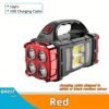 Solar & USB Rechargeable LED Lantern Flashlight, 1800Mah Nickel Battery, Tactical COB Work Light, 4 Modes, Emergency Power Bank Function, Portable for Camping IPX4 Waterproof(1/2pcs Optional)
