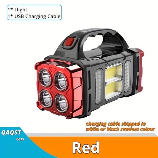 Solar & USB Rechargeable LED Lantern Flashlight, 1800Mah Nickel Battery, Tactical COB Work Light, 4 Modes, Emergency Power Bank Function, Portable for Camping IPX4 Waterproof(1/2pcs Optional)