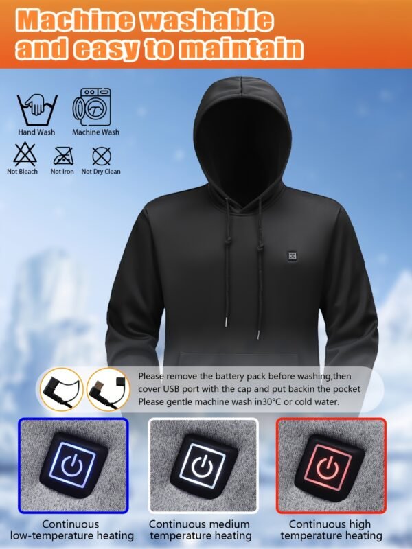Men'S 5-Zone Heated Hooded Sweatshirt & Suit, Heated Coat, Heated Hoodie, Heated Vest Men, Mens Hoodies, Winter Coats For Men, Winter Gear, Heated Clothes, Heated Sweatshirt, Heating Coat, Winter Camping, Heating Vest, Heated Suit, Heating Clothes