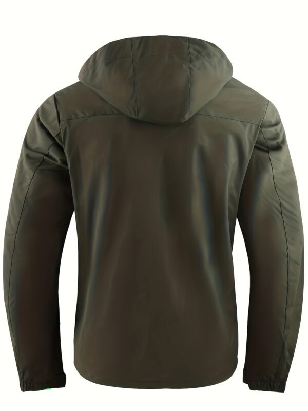 product-fancy-dd83a4ef-83b4-49c7-93a7-e4f68389af86 New Men's Multi-Pocket Cargo Jacket, Men's Outdoor Windbreaker, Sporty Style, College Style, Vintage Style Outdoor Jacket, Elegant Spring and Autumn Front Placket Snap Button Design, High Quality Zipper, Luminous Strip Decoration, Checkered Print