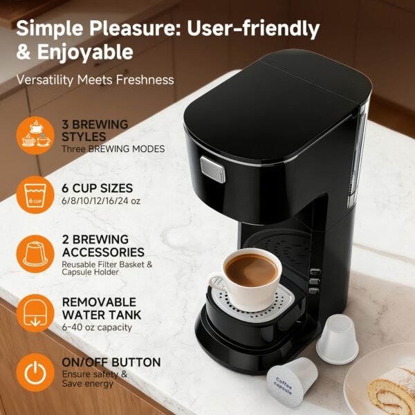 The Coffee Machine Is Fast And Convenient, Allowing You to Start Your Specialty Coffee Routine with Just One Button. Achieve Coffee Freedom At Home with Its Compact Design, Making It A Perfect Companion for Your Home Coffee Experience, Clearance Deal