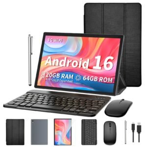 Android 16, Tablet Computer 20GB (4GB+16GB) RAM + 64GB ROM, 10.1 Inches, Android Tablet 2-in-1 Tablet Computer (Optional Accessories: Keyboard, Mouse, Case, Stylus), Dual Cameras, WiFi, Wireless, Suitable for Work Use, Can Be Used as a Gift.