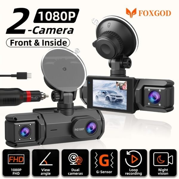 [FOXGOD] High-quality Vehicle Black Box with 5G Wifi, 4 Cahnnels& 2 Cahnnels FHD 1080P Dash Cam, 8 IR Lights, WDR, Car Driving Recorder with Multi-functional Rear Camera, Parking Monitor, G-sensor, Loop Recording, No Card/32g Card Optional