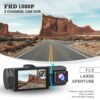 1080P HD Front And Cabin Dual-Camera Dash Cam, Equipped with 2-Inch IPS Screen, 170° Front Wide Angle And 140° Rear Wide Angle, ADAS Driving Assistance, G-Sensor, Loop Recording, Night Vision, 24-Hour Parking Mode - Sd Card Not Included