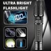 4-Pack Tactical Survival Kit Must Have: Super Bright Rechargeable LED Flashlights Set, Zoomable Spotlight & USB Charging For Emergency Preparedness, Power Outage Supplies, Camping Gear, Perfect Men Gifts