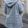 Solid Color Double-Sided Plush Zip-Up Hooded Cardigan Women's Casual Mid-Length Plush Coat for Autumn and Winter