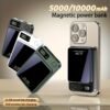 Magnetic Wireless Charging Power Bank, 5000/10000mAh Battery 15W Fast Wireless Charging 22.5W PD Fast Charging Power Bank, 2 Outputs And Dual Input External Battery Pack for Ios 16/15/14/13/12/11 And Other Android Universal