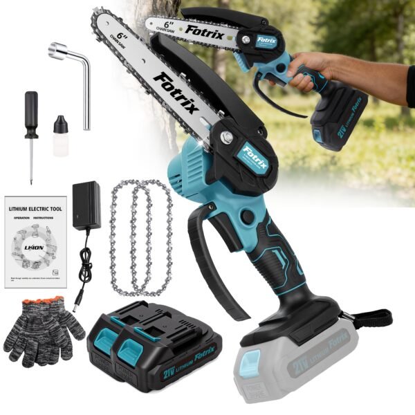 6-Inch Mini Cordless Chainsaw with Storage Case, Upgraded High-Hardness Chain, Lightweight One-Handed Electric Saw for Tree Trimming, Garden Pruning, Property Cleanup & Practical Gift for Men