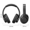 KVIDIO Bluetooth 6.0 Wireless Headphones, 65 Hours Playtime, Sealed Type, Microphone Included, Soft Earmuffs &Light Weight for Prolonged Waring for PC/Travel/School/iPad