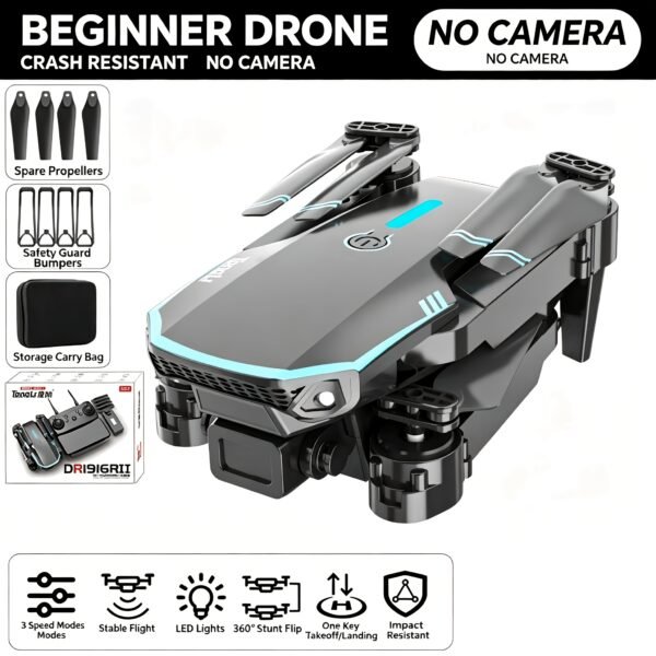 TONG LI Remote Control Airplane for Adults, Portable Foldable Quadcopter Drone, No Camera/Single Camera/Dual Camera Options, Gift, HD Aerial Photography, Headless Mode, 3D Flips, Electronic Gyro Stabilization, Gesture Selfie, Waypoint Flight, One-Key