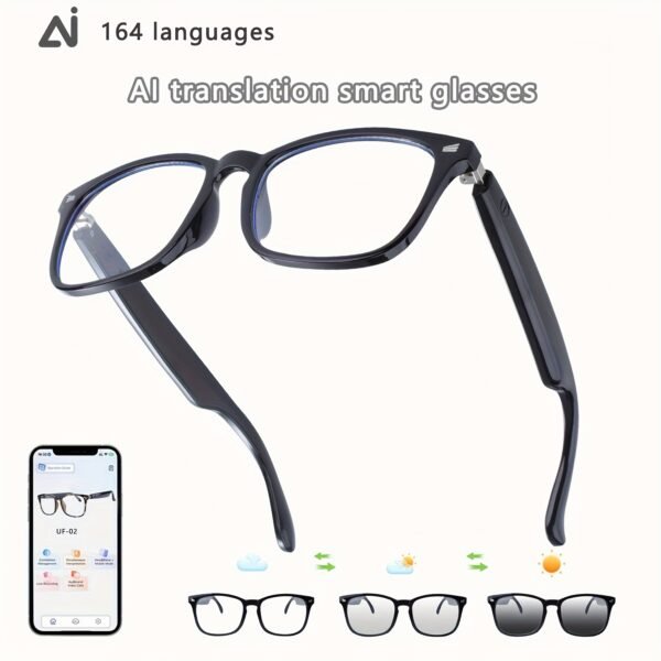 AI Smart Glasses, Smart Glasses With 160 Languages Real Time Translation Support, Chat GPT System, Hvesbsfsy New Multi-functional Audio Glasses For Men And Women, Built-in Microphone And Speaker, HD Voice Calls And HIFI Music Quality