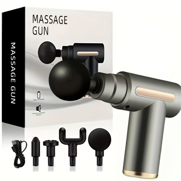 Portable Digital Fascia Gun With 4 Interchangeable Massage Heads, 6-Speed Deep Tissue Muscle Massager, USB Rechargeable, - Ideal Gift For Father'S Day And Valentine'S Day, Mini Massage Gun