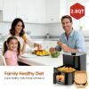 product-fancy-eb6c34fb-cc0c-44de-92a8-c7383a493cd6 6-Quart Air Fryer - 8-in-1 Electric Hot Air Oven with LED Touchscreen, Non-stick Fry Basket, And 1350-watt Power. This Large-capacity Air Fryer Features 360° Hot Air Circulation, A Clear Touchscreen, And Integrated Heat-insulated Handles. Black.