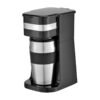 Single Cup Drip Coffee Maker Comes with a Portable 14.2Oz Stainless Steel Cup, Featuring a Removable Filter Basket, Sleek Black End, Automatic Warming, And 750W Power