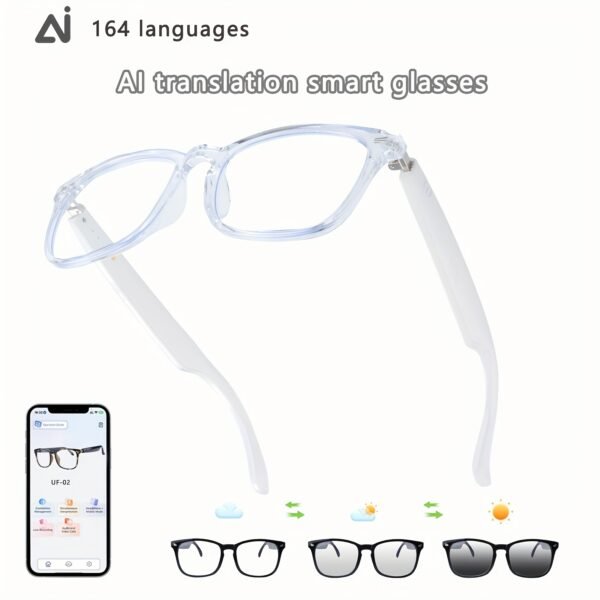 AI Smart Glasses, Smart Glasses With 160 Languages Real Time Translation Support, Chat GPT System, Hvesbsfsy New Multi-functional Audio Glasses For Men And Women, Built-in Microphone And Speaker, HD Voice Calls And HIFI Music Quality