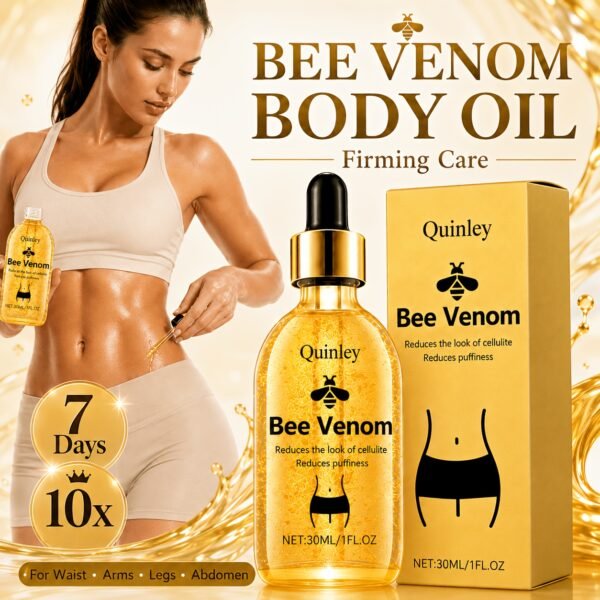 Bee Venom Body Firming Oil, Containing Rosemary Extract, Firming Cream with A Warming Effect, Body Sculpting Cream, Firming Care for The Body Contours, Hydrating& Tightening Body Massage Oil, Improving Skin Loose Aging, Accumulation Appearance