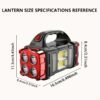 Solar & USB Rechargeable LED Lantern Flashlight, 1800Mah Nickel Battery, Tactical COB Work Light, 4 Modes, Emergency Power Bank Function, Portable for Camping IPX4 Waterproof(1/2pcs Optional)