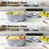 Portable Lunch Box - Dual Voltage Food Warmer (DC12-24V Car/AC120V Home) Equipped with Food Partition 54.1oz Lunch Box And Insulation Bag | 20Minutes Quick Heating, Suitable for Office And Business Travel, for Chrismas Gifts