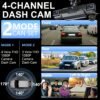 [FOXGOD] High-quality Vehicle Black Box with 5G Wifi, 4 Cahnnels& 2 Cahnnels FHD 1080P Dash Cam, 8 IR Lights, WDR, Car Driving Recorder with Multi-functional Rear Camera, Parking Monitor, G-sensor, Loop Recording, No Card/32g Card Optional