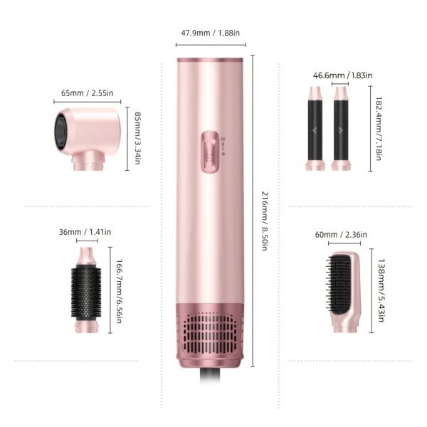 Air Styler Set Hair Styler 5in 1 Hair Dryer Brush with Curl, Straighten, Volumise, Smooth And Hair Dryer Brushes for Styling, Hot Hair Styler for All Hair
