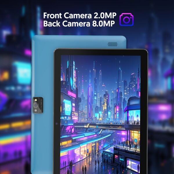 Android 13 2-in-1 Tablet with Keyboard, 4 Core Processor, 10.1 Inch, 7(3+4)GB RAM+64GB ROM, 1TB Expandable Storage, 6000mAh Battery, 5G WiFi 6, 2MP+8MP Dual Camera, 1280 * 800 FHD IPS Screen, Comes with Keyboard, Case, Stylus, And Pen.Stylus Without Electricity