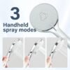 Shower Head, High Pressure Rainfall/Handheld Shower Combo With 15'' Extension Arm, 3 Settings, Anti-Leak Shower Head With Holder, Height/Angle Adjustable, Chrome, Matte Black