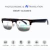AI Smart Glasses, Smart Glasses With 160 Languages Real Time Translation Support, Chat GPT System, Hvesbsfsy New Multi-functional Audio Glasses For Men And Women, Built-in Microphone And Speaker, HD Voice Calls And HIFI Music Quality