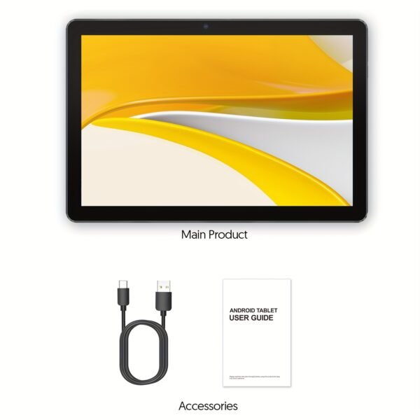 Android 13 2-in-1 Tablet with Keyboard, 4 Core Processor, 10.1 Inch, 7(3+4)GB RAM+64GB ROM, 1TB Expandable Storage, 6000mAh Battery, 5G WiFi 6, 2MP+8MP Dual Camera, 1280 * 800 FHD IPS Screen, Comes with Keyboard, Case, Stylus, And Pen.Stylus Without Electricity