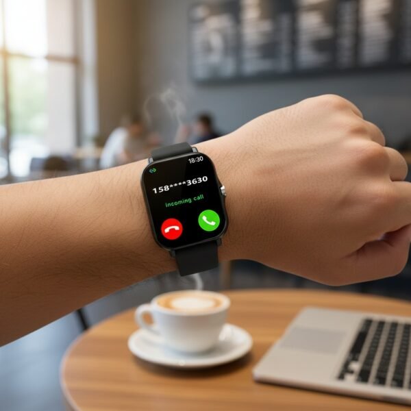 1.83-Inch Full Touch Silicone Strap Smart Sports Watch, Unisex Fitness Outdoor Pedometer, Multiple Watch Faces Available, Wireless Call, Multiple Sports Modes, Remote Camera, Alarm Function, TFT Display, Equipped with 260Mah Battery
