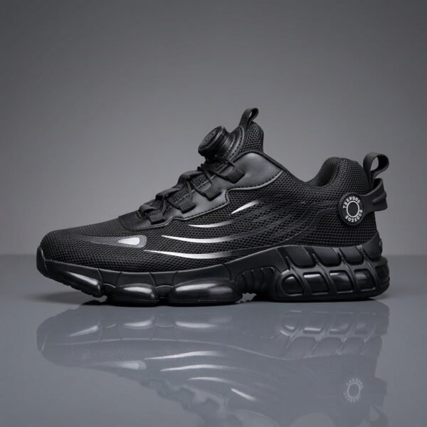 Men's Fashion Casual Sneakers, Lightweight and Breathable Running Shoes with Thick Soles and Rotating Button Design for Daily Commuting, Workouts, and Running