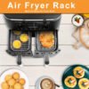 6pcs Set of Double-layer Frying Basket Accessories, Suitable for Ninja DZ201 Foodi and Other 8QT-10QT Dual-zone Dual-fryer Air Fryers, Includes Air Fryer Rack Set(2 Frying Basket Racks+ 4 Skewers)