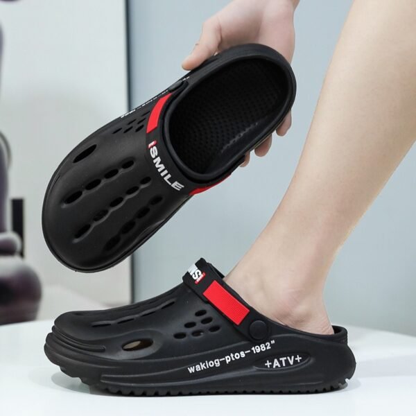Men's Fashionable Sandals and Slides with a Sporty Letter Pattern Design, Featuring a Non-slip, Breathable, and Reversible Slip-on Style, Suitable for Daily and Outdoor Use