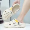 Men's Fashionable Sandals and Slides with a Sporty Letter Pattern Design, Featuring a Non-slip, Breathable, and Reversible Slip-on Style, Suitable for Daily and Outdoor Use