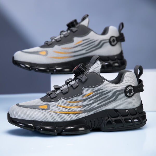 Men's Fashion Casual Sneakers, Lightweight and Breathable Running Shoes with Thick Soles and Rotating Button Design for Daily Commuting, Workouts, and Running
