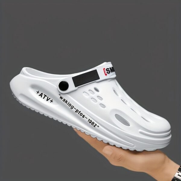 Men's Fashionable Sandals and Slides with a Sporty Letter Pattern Design, Featuring a Non-slip, Breathable, and Reversible Slip-on Style, Suitable for Daily and Outdoor Use